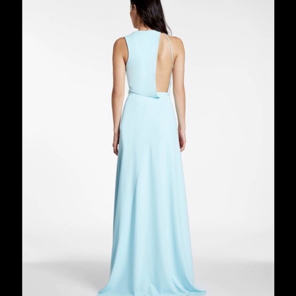 sleeveless round neck crepe gown halston - Picture 5 of 5