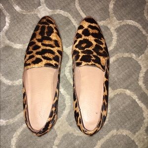 Leopard print hair loafers from Madewell, size 6.5