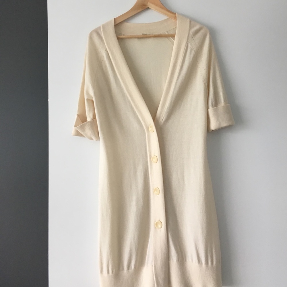 Banana Republic long cream cardigan.