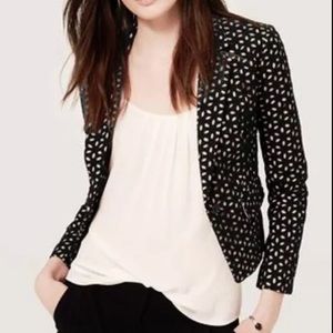 Ann Taylor LOFT black eyelet cropped blazer
