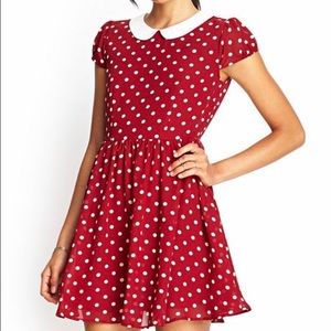 Polka dot fit and flare dress