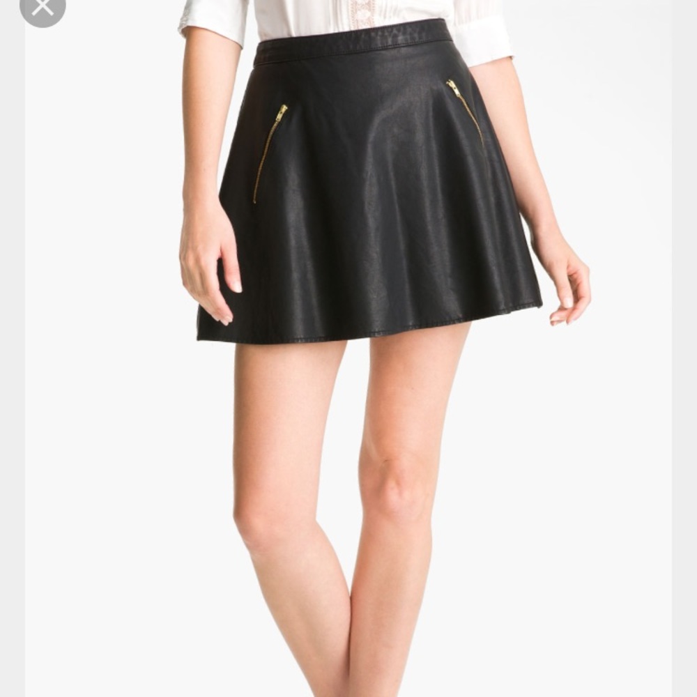 Faux leather a line skirt free people