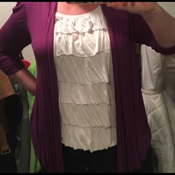 Tops - Purple shrug with attached ruffle tank