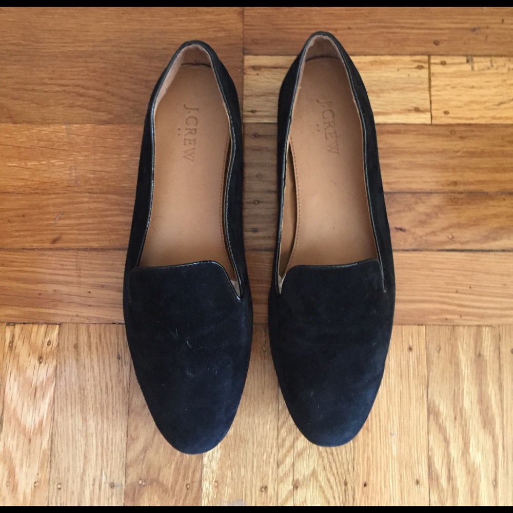 Suede smoking flats