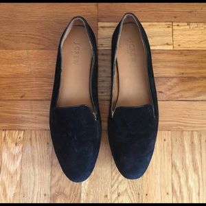 Suede smoking flats
