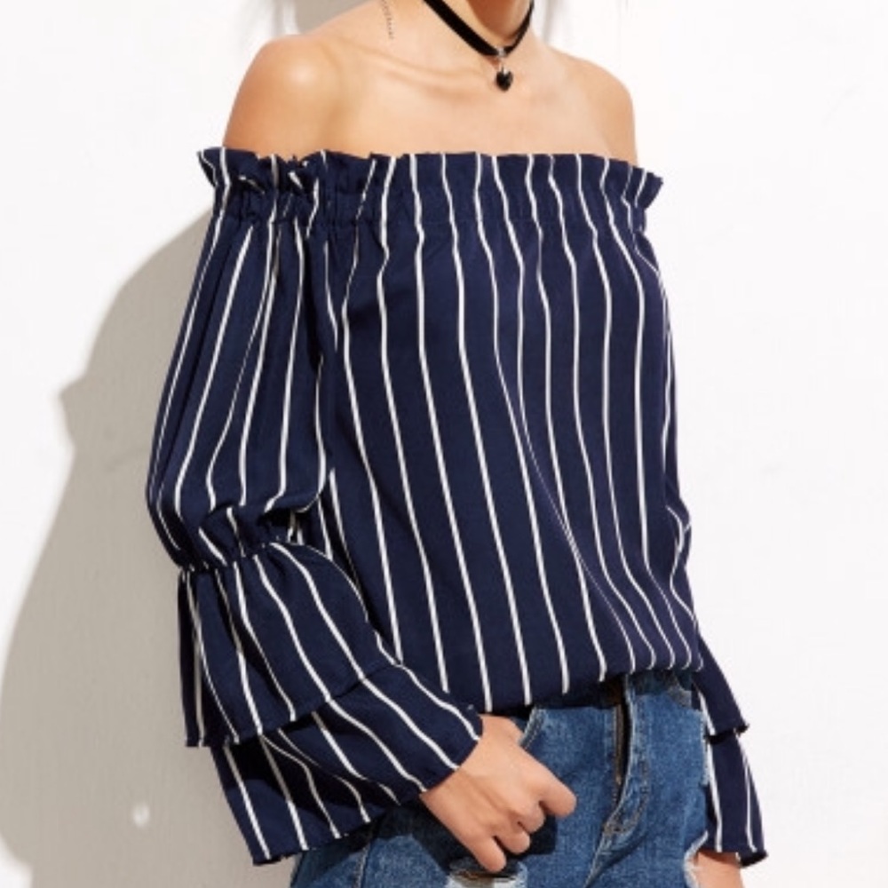 Stripe Off the Shoulder