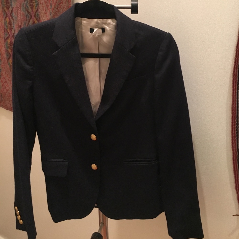 Navy J. Crew Wool Schoolboy Blazer Size 4