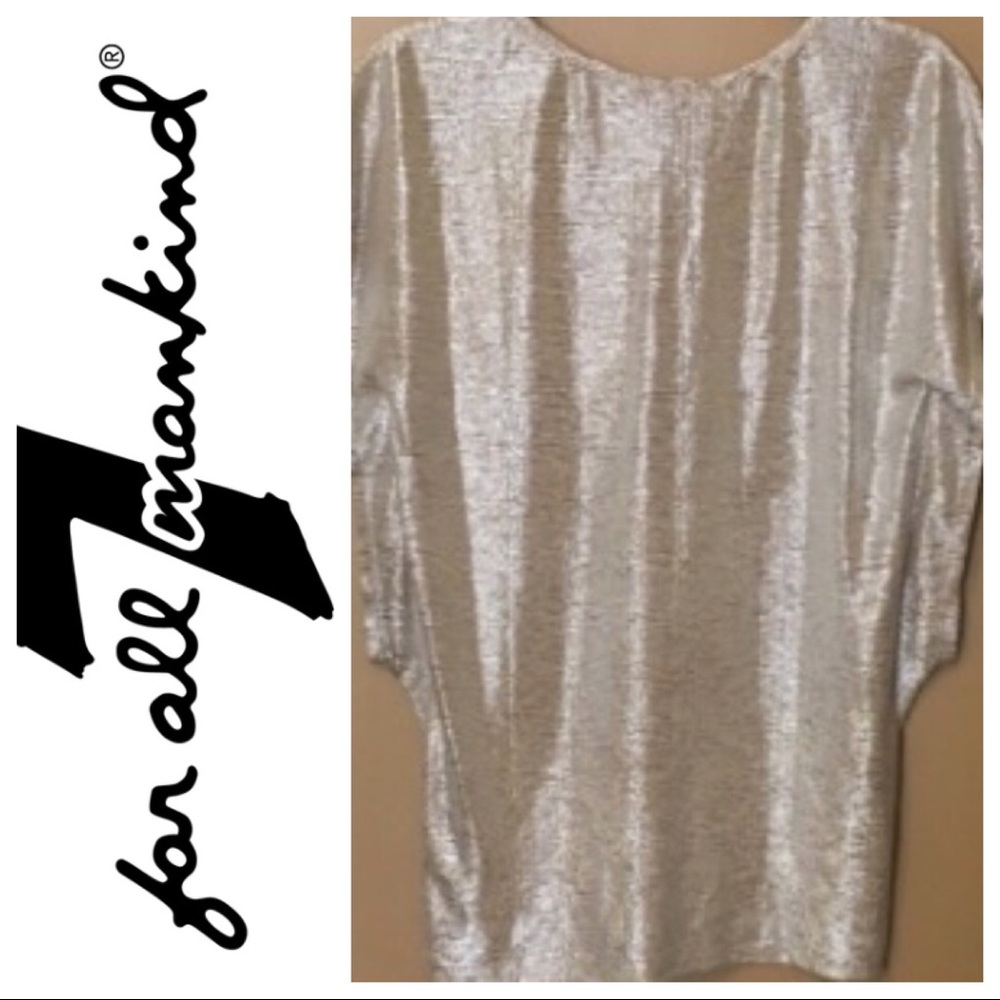 SOLD 7 For All Mankind Gold Metalic Textured Shirt