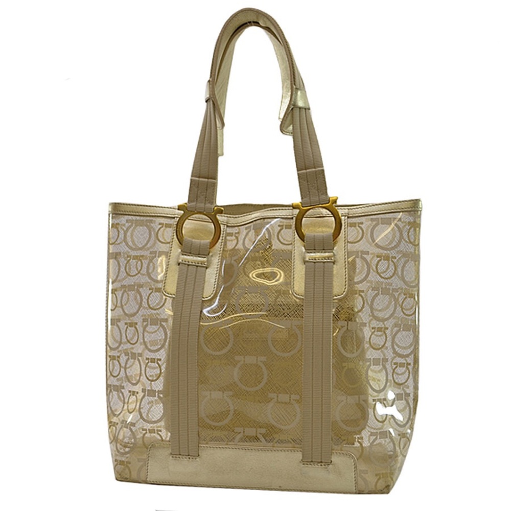 Ferragamo Gancini Magnolia Clear Tote Vintage