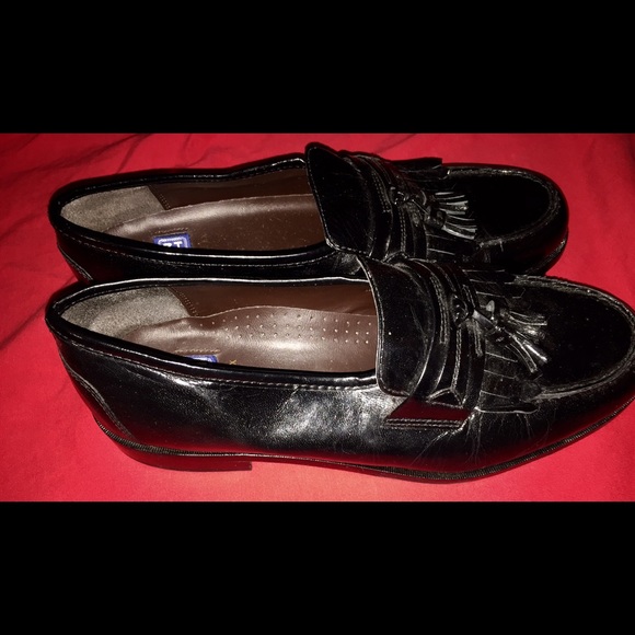 NUNN BUSH BLACK Leather Kiltie Loafer Shoes Sz 9 W - Picture 2 of 7