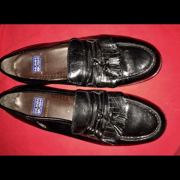 NUNN BUSH BLACK Leather Kiltie Loafer Shoes Sz 9 W - Picture 4 of 7