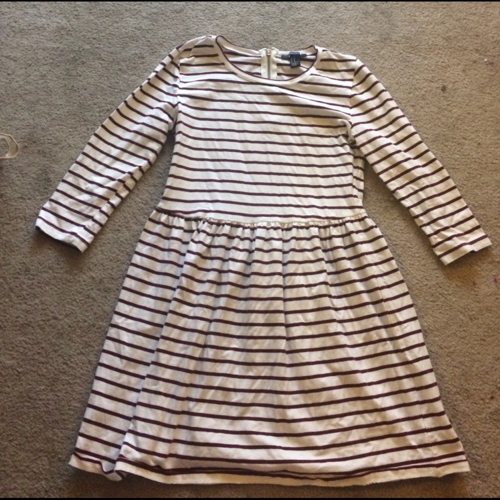 F21 cream/red mini dress