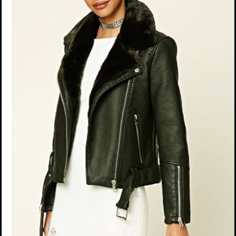 Faux Leather Moto Jacket