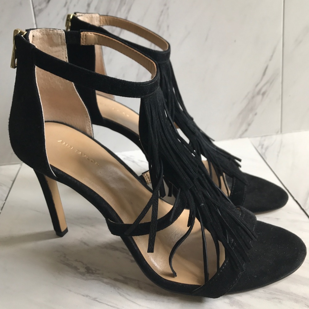 •NEW• Ann Taylor Suede Fringe Heels