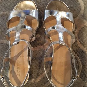 Jcrew metallic silver gladiator sandals size 7.5