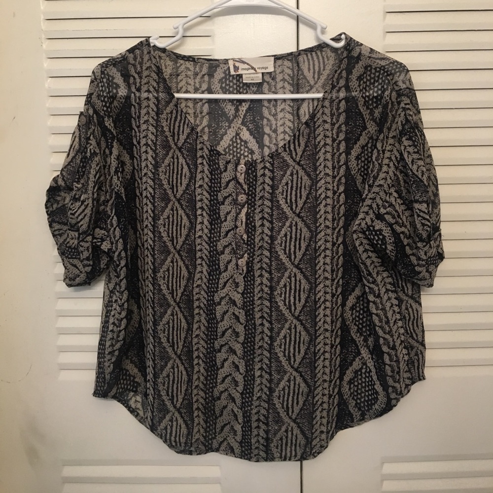 Sheer patterned blouse