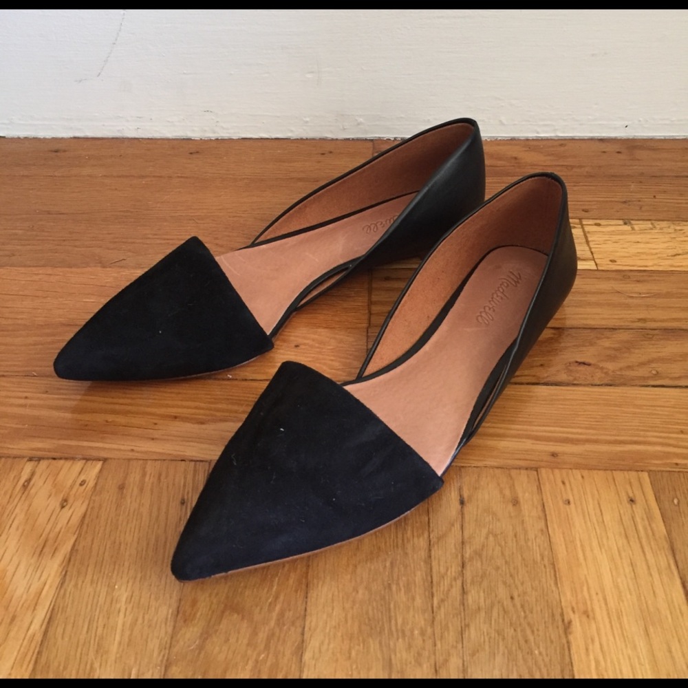 NWOT black suede and leather flats. Price is FIRM