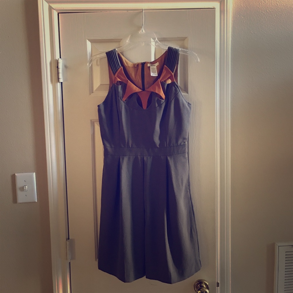 Olive Green & Burnt Orange Dress