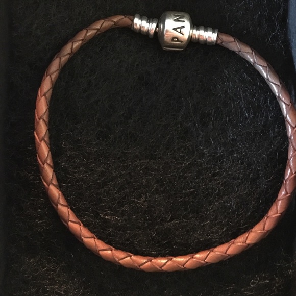 Brown Leather Pandora Charm Bracelet - Picture 1 of 1