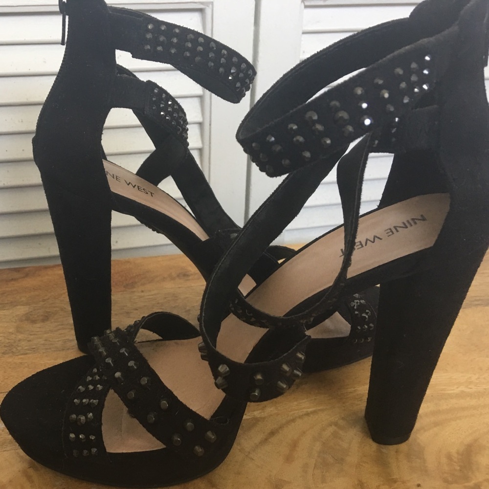Studded Black Heels