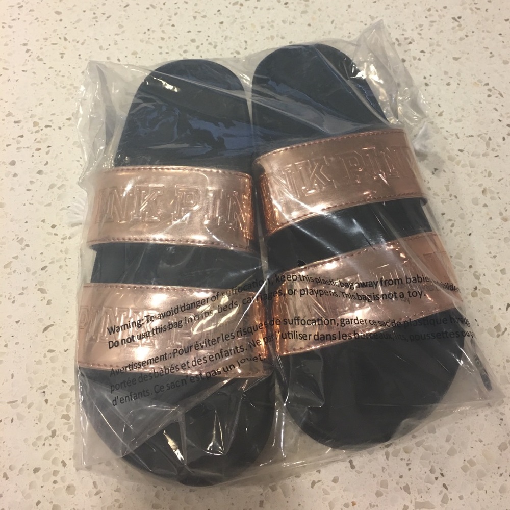 Last 1! Vs pink slides sandals slippers - Picture 2 of 6