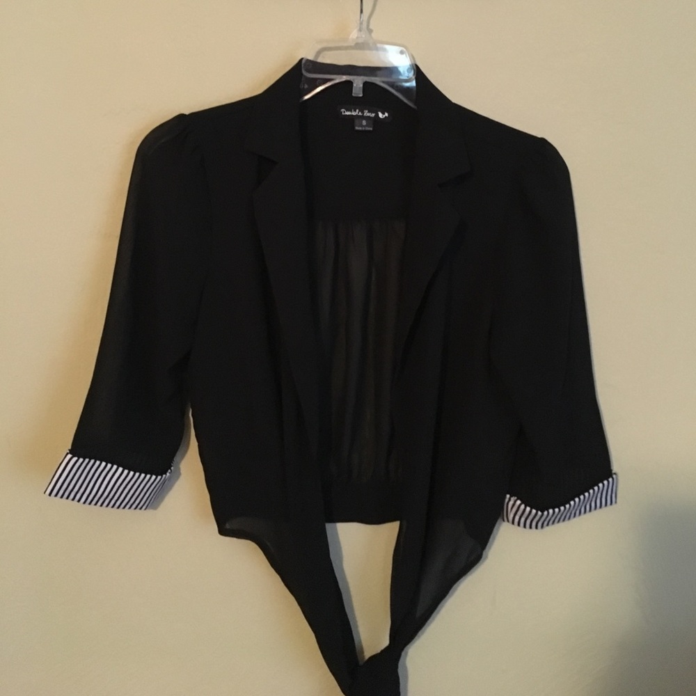 Black sheer crop top