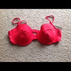 Red JCrew underwire bikini top