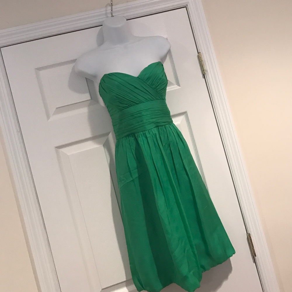 Silk Green Shoshanna Sz 10 Bubble Hem Mini Dress
