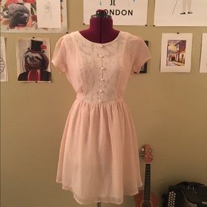 Pink Sheer Dress w/ Lace