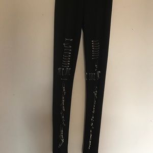 Black Leggings (decorated with safety pins)