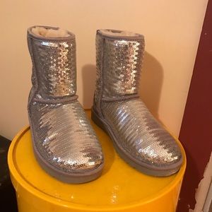 Silver Ugg Boots worn twice.....