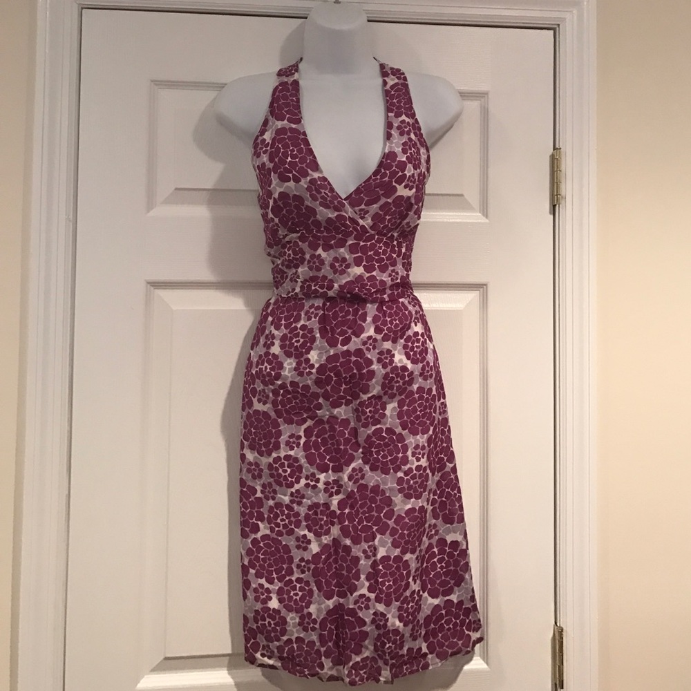 Purple Silk Halter Ella Moss Dress Size L