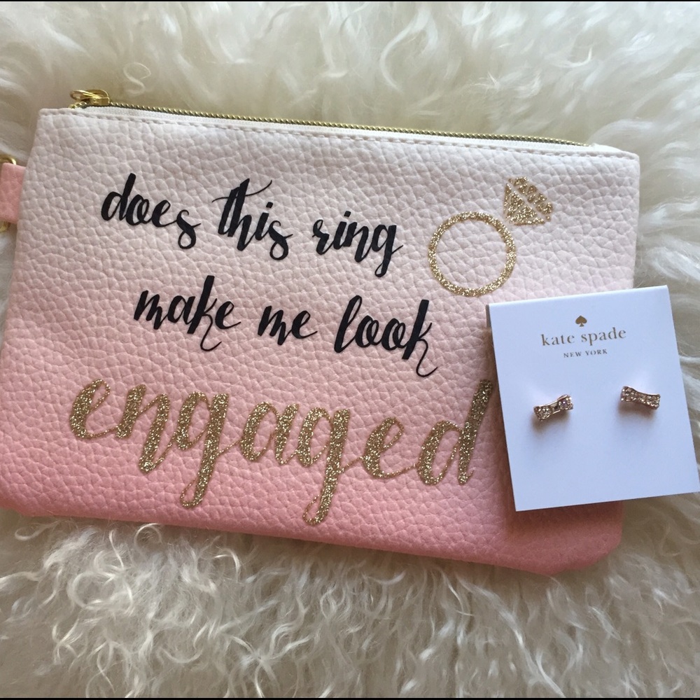 Kate Spade ♠️ earrings & fun engagement Pouch 💍👛