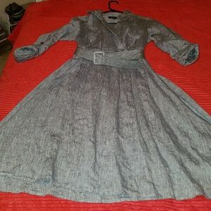 Jones New York gray linen dress