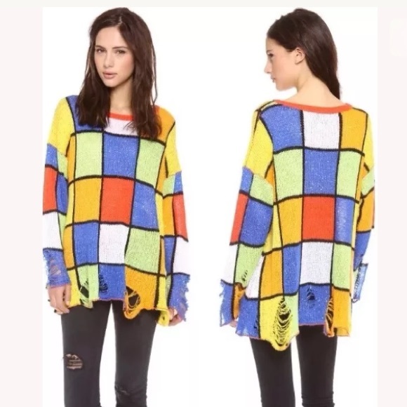 Wildfox Sweaters - WILDFOX Colorblock Sequin Jumper Tunic Sweater M