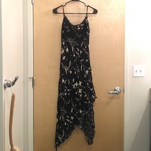 Asymmetrical Chiffon Floral Dress