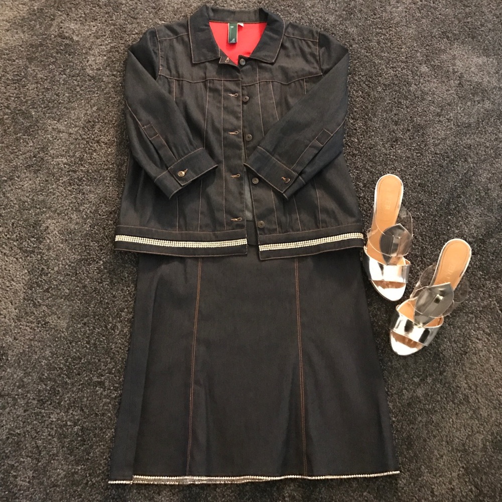 Dressy Blue Jean Texture  Suit