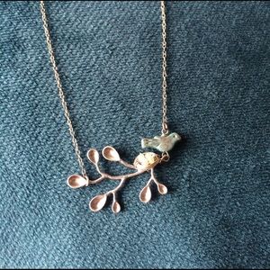 Silver branch necklace