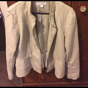 Faux leather peplum jacket