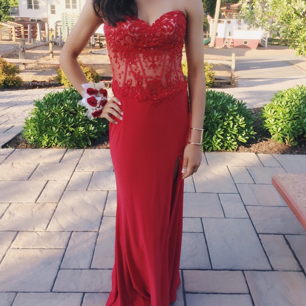 Mori Lee Paparazzi Red Prom Dress