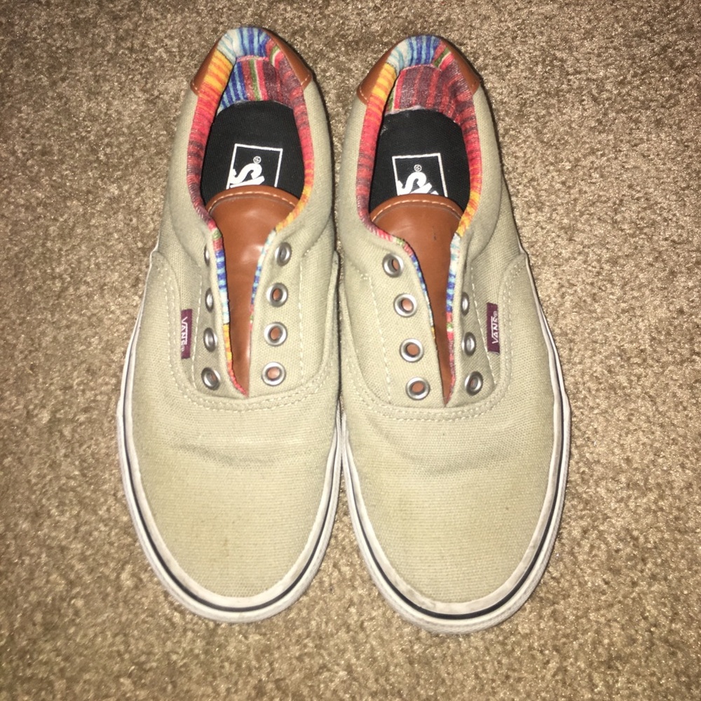 Men's Vans with leather trim (size 5)