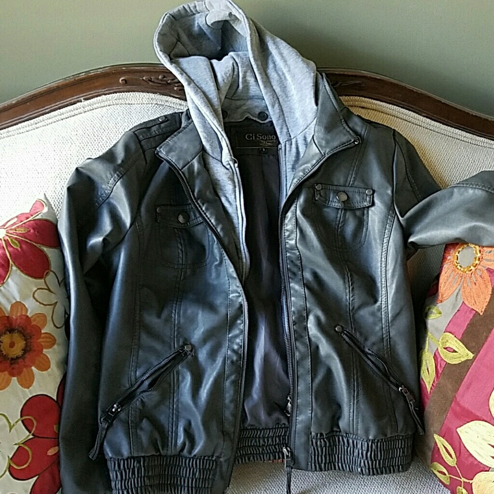 Grey leather jacket