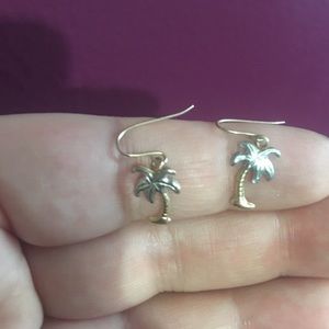 10k gold palm tree earrings