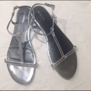 Silver strappy sandals for summer
