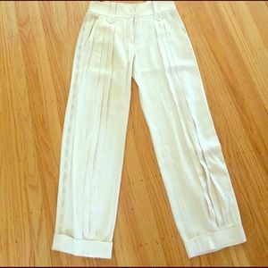 Christian Dior Boutique Paris Cream Silk Pants