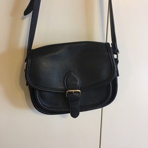 Black cross body saddle bag