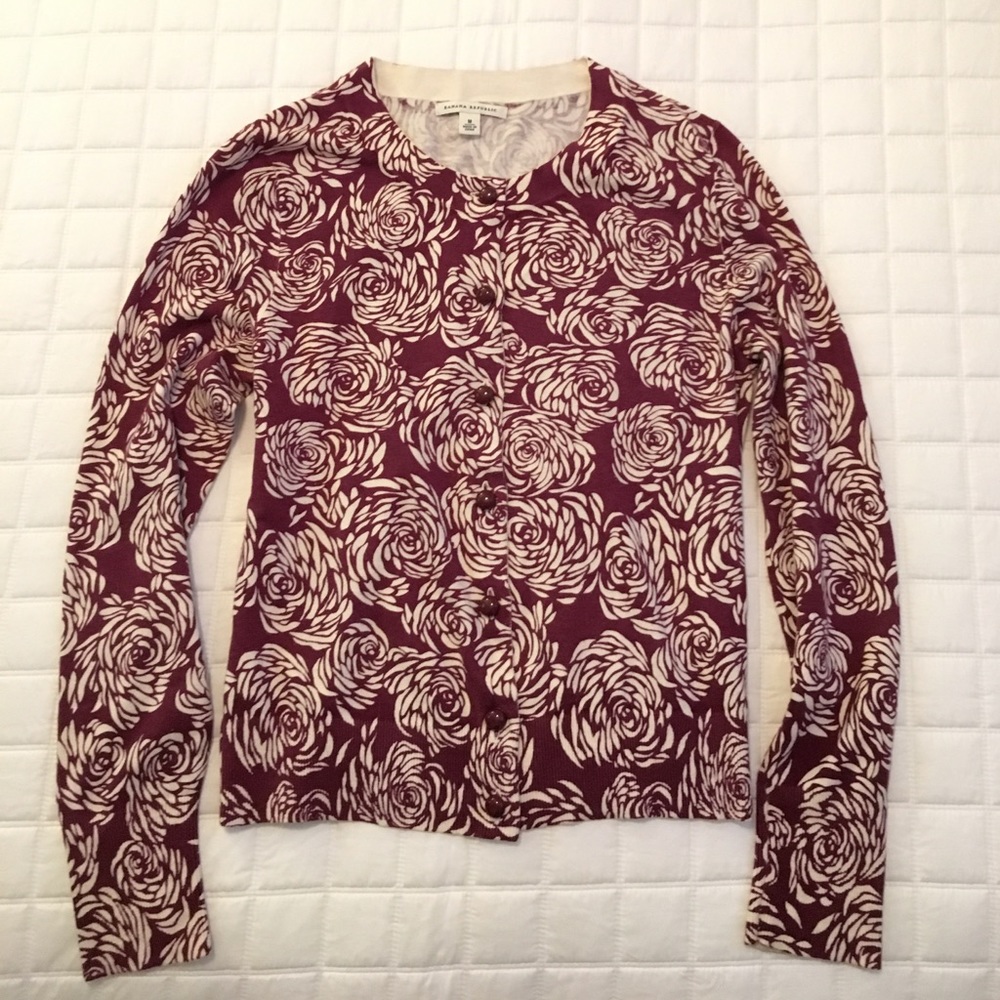 Rose Print Cardigan