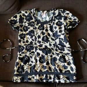 White Cross Scrub Top