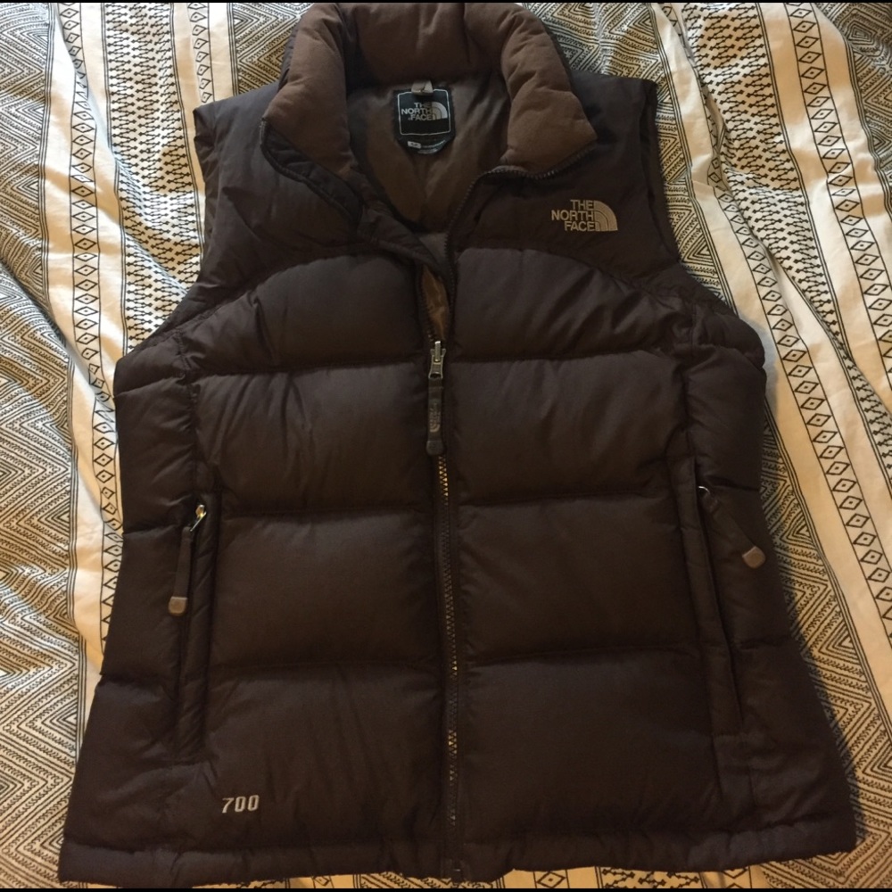 Women's the north face brown 700 vest size small