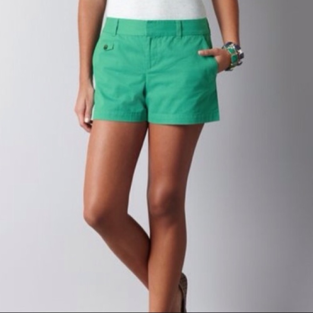 LOFT 100% cotton green shorts size 4.
